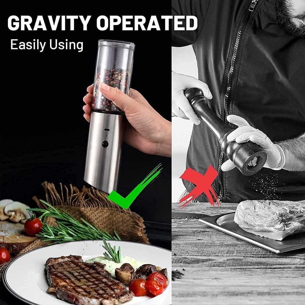 Macina Sale e Pepe Elettrico Macina Sale e Pepe Ricaricabile Tramite USB Macina spezie Automatico con grossolanità Regolabile