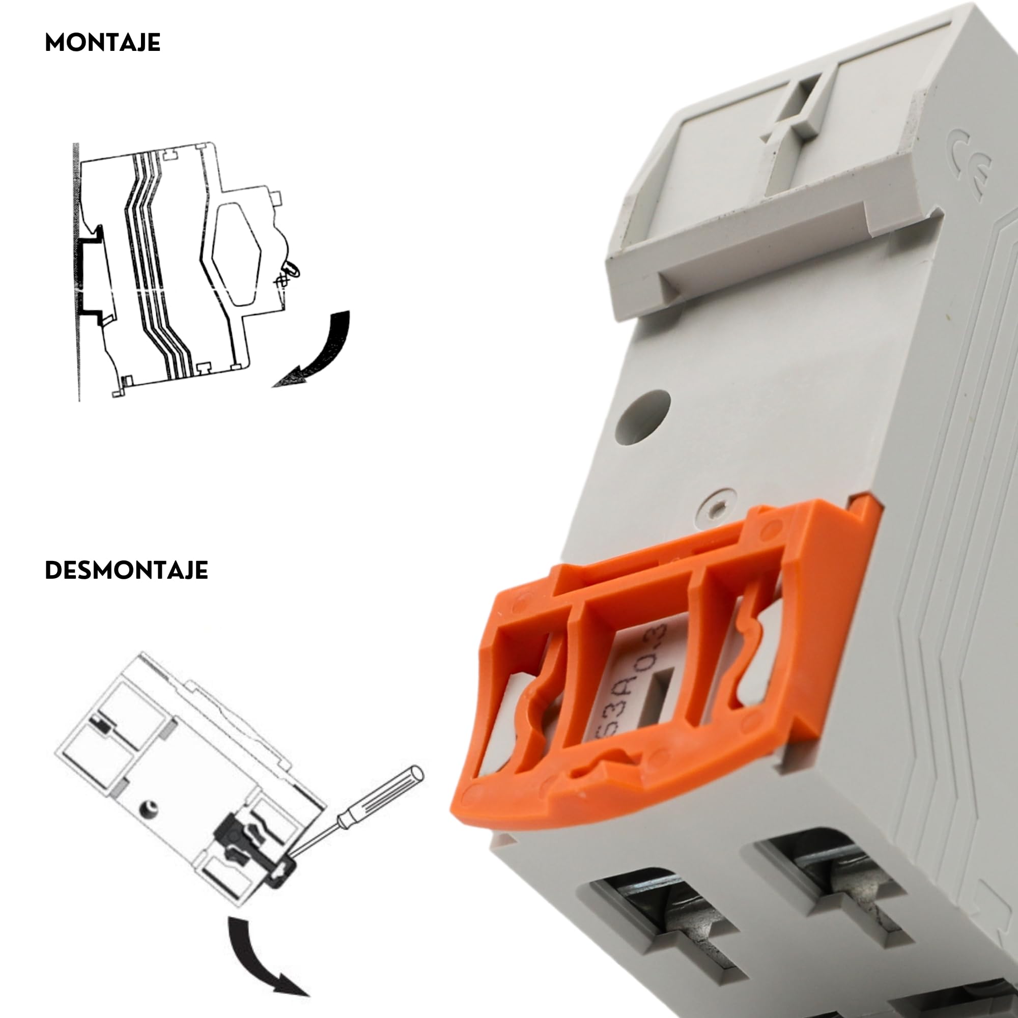 TECHZOCO Interruptor diferencial industrial y terciario Clase AC, Tensión de empleo 415/240V AC, Normativa EN/IEC61008-1, Poder de corte 10000A, Clase AC Detecta corrientes de fuga alternas, 63A
