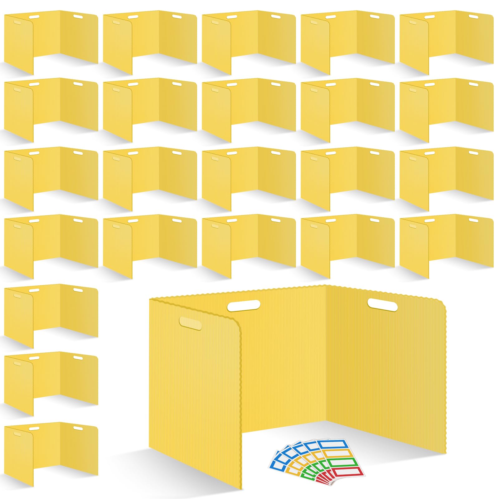 24 Pcs Desk Dividers for Students Plastic Durable and Waterproof Privacy Folders Shields Test Dividers with Classroom Privacy Boards for School Study