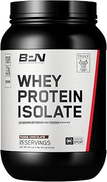 BARE PERFORMANCE NUTRITION, BPN Whey Protein Isolate, Fudge Chocolate, 25g Protein per Serving, 25 Servings