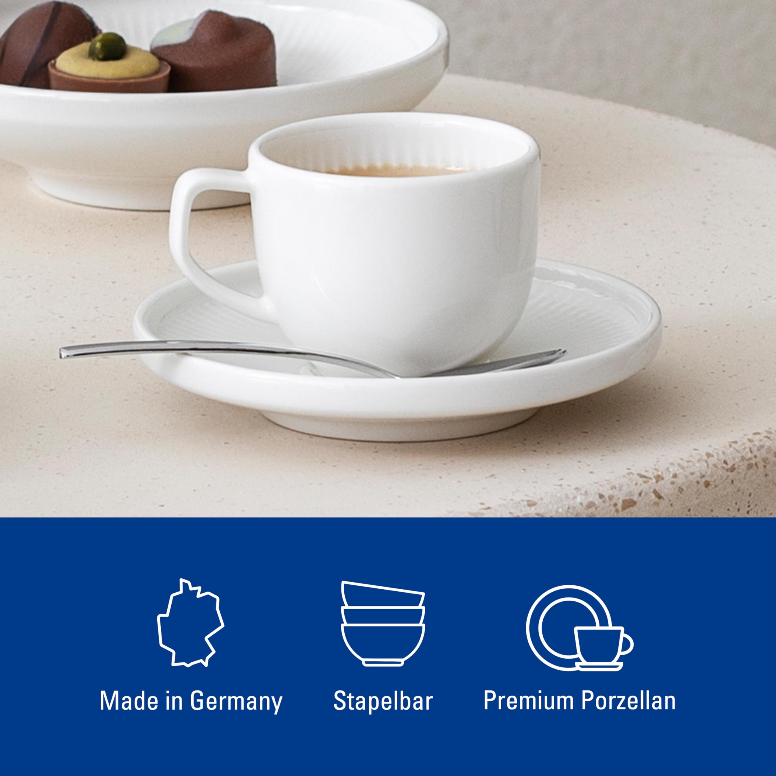Villeroy & Boch, Afina Espresso Saucer Made of Premium Porcelain, Coaster for Mocha and Espresso Cups Made in Germany - Image 3