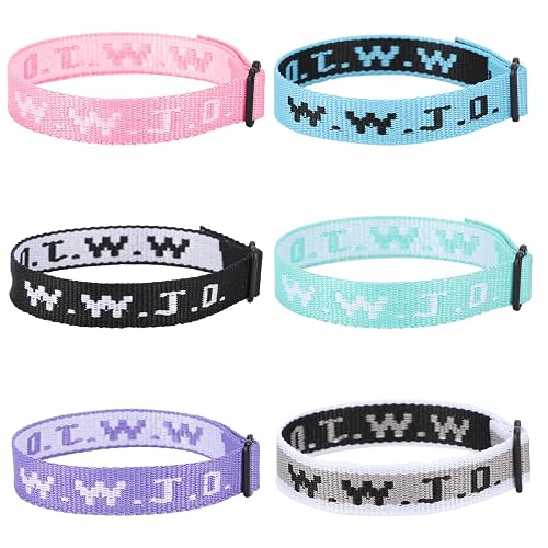 Axlksia 6 PCS WWJD Bracelets for Men and Women – What Would Jesus Do Bracelets
