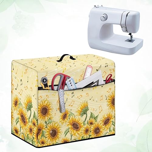 Miniatura 227 de Mumeson Cubierta antipolvo para máquina de coser de gatos negros con flores, para la mayoría de máquinas de coser estándar, plegable, duradera