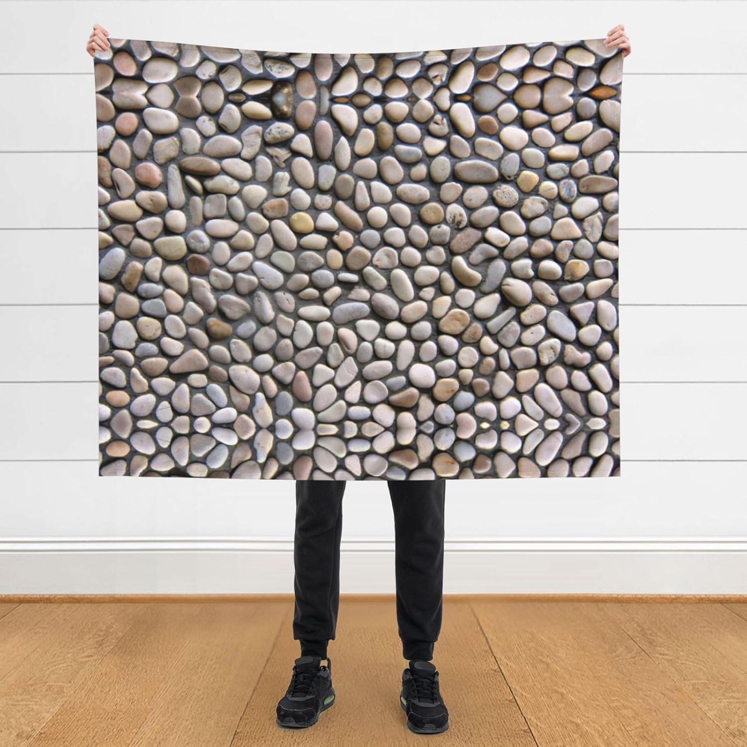 Pebble Stone Print Cozy Soft Blankets Warm 50x60 in Lightweight Blanket for Camping Travel