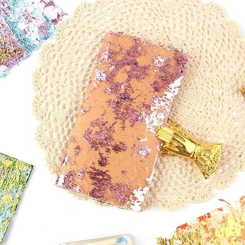 Miniatura 9 de Papel de arte texturizado de papel de aluminio colorido tamaño A5 y A4, 20 hojas de malla metálica brillante de encaje para manualidades,