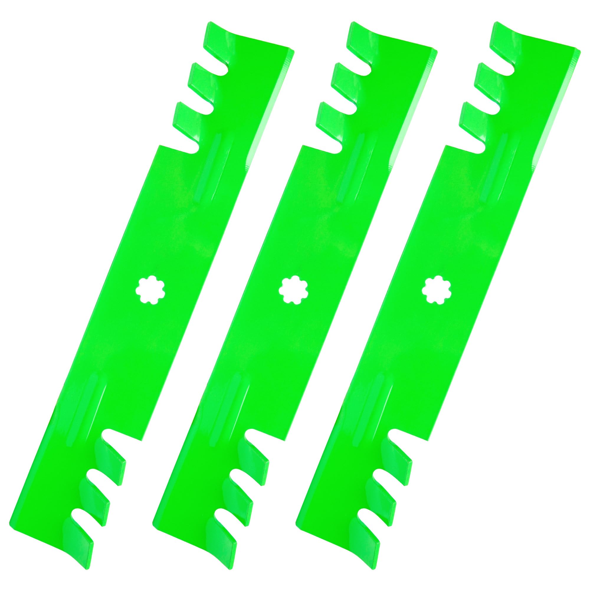 Juego de cuchillas para cortacésped de 121.9 cm, repuesto para cortacésped John Dee re de 122 cm, sustituye al número OEM GX21784 GX21786 GY20852 AM141035 (paquete de 3)