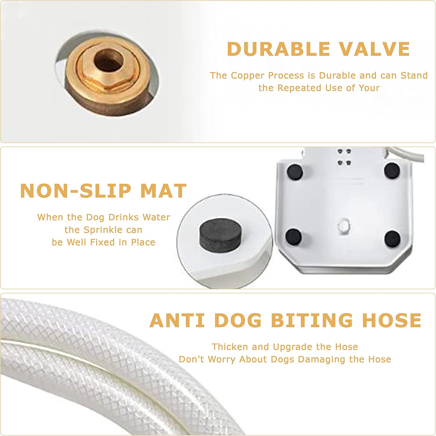 Dog Water Fountain Outdoor, Dog Sprinkler, Paw Activated Drinking, Dog Water Fountain with Hose, Equipped with Interactive Claw Foot Valve, Pure Copper Valve Core, Easy to Train