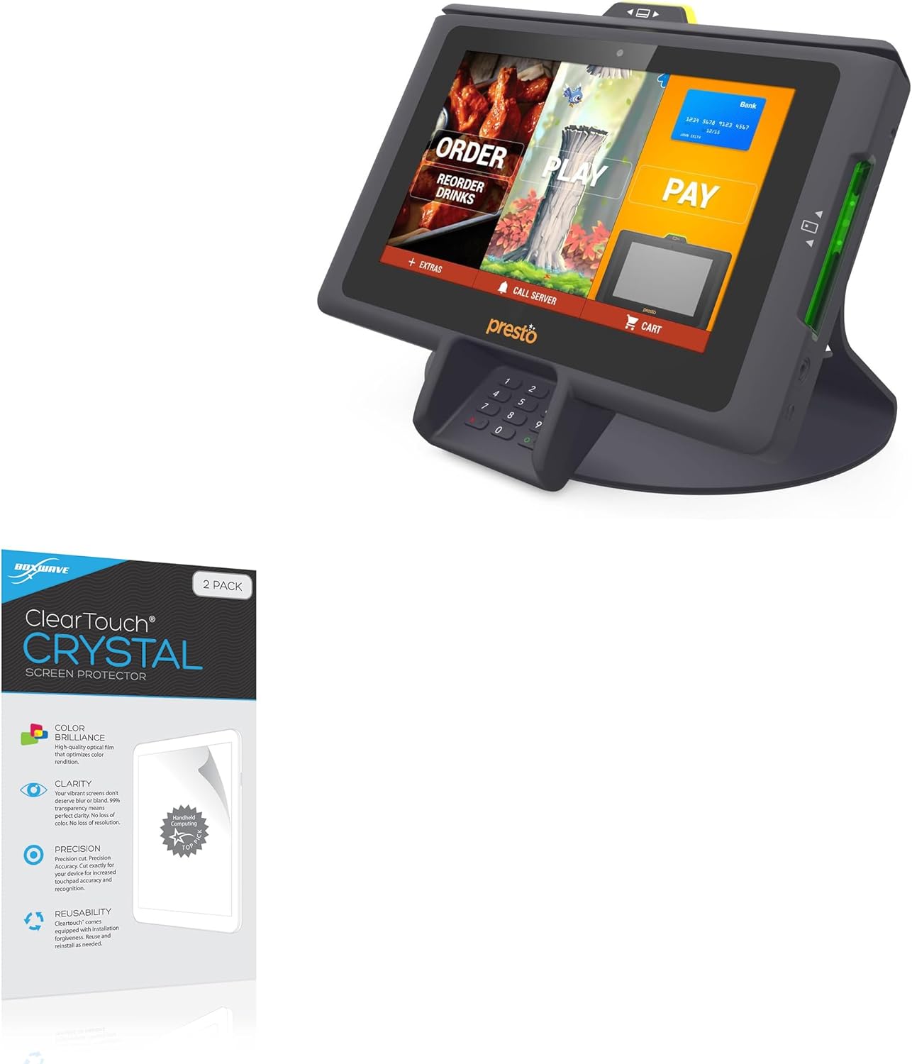 BoxWave Screen Protector Compatible with Presto Prime EMV - ClearTouch Crystal (2-Pack), HD Film Skin - Shields from Scratches