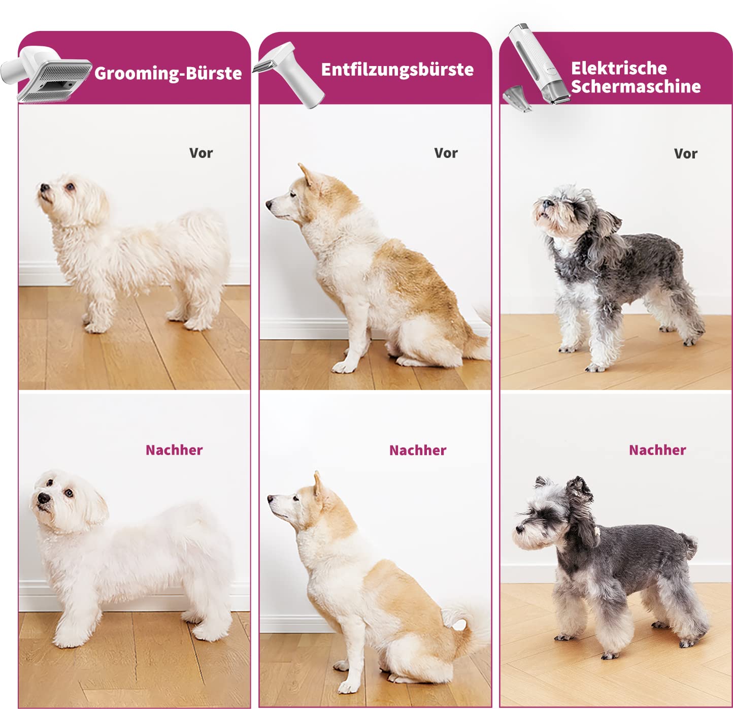 PETKIT Hundeschermaschine mit Staubsauger, 5 in 1 Profi Haustierpflegeset, Leise Schermaschine Hund Katze Tierhaarschneidemaschine, Professioneller Hundehaarschneidemaschine, 1.5L