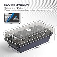 Vista 5 de MaxGear Business Card Holder Desk, Large Plastic Business Card Organizer Box with Lid, Credit Cards Holder File Storage Case for Office & Home
