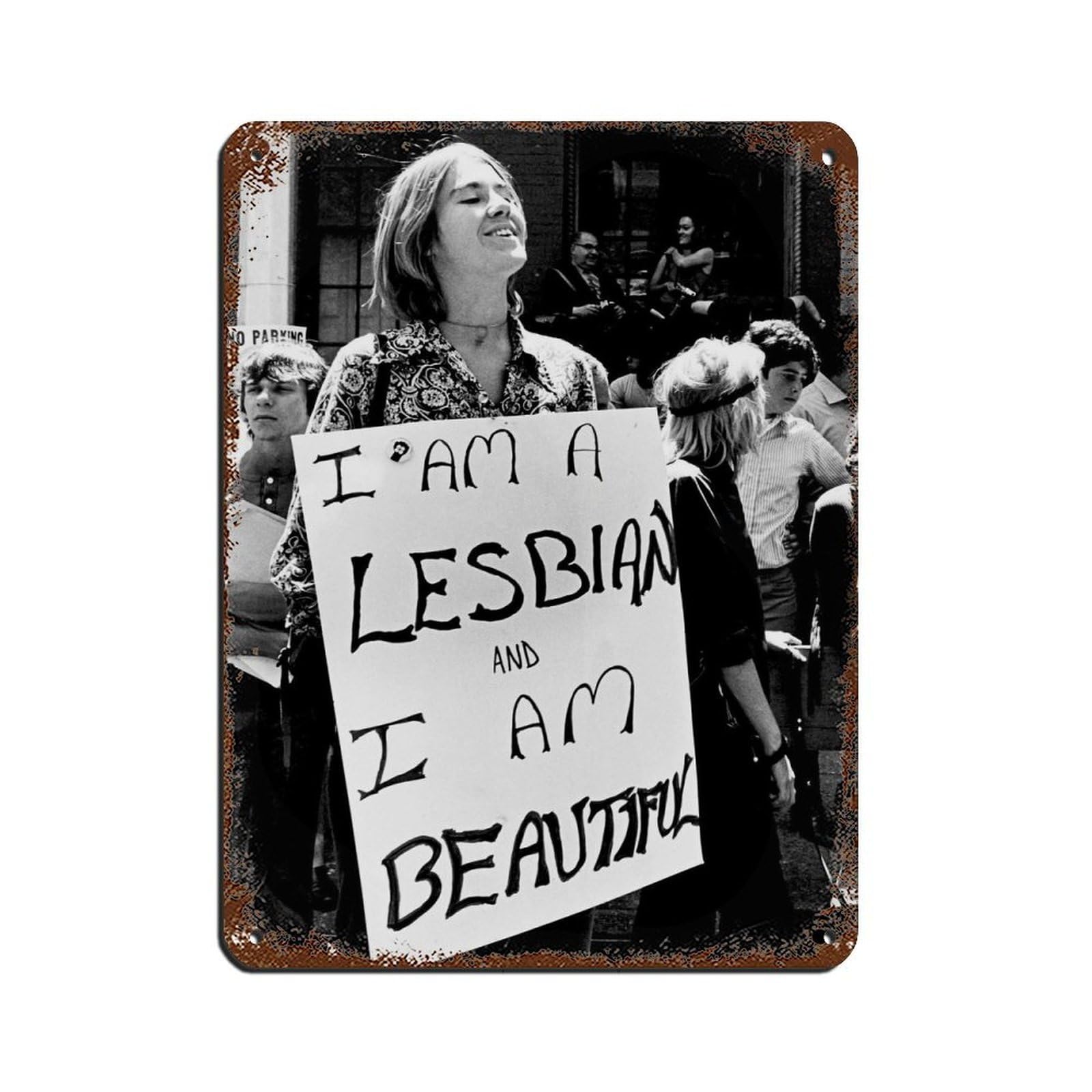 Lesbian Poster, I Am A Lesbian Tin Sign Vintage Metal Pub Club Cafe Bar Home Wall Art Decoration Poster Retro 12x16inch(30x40cm)