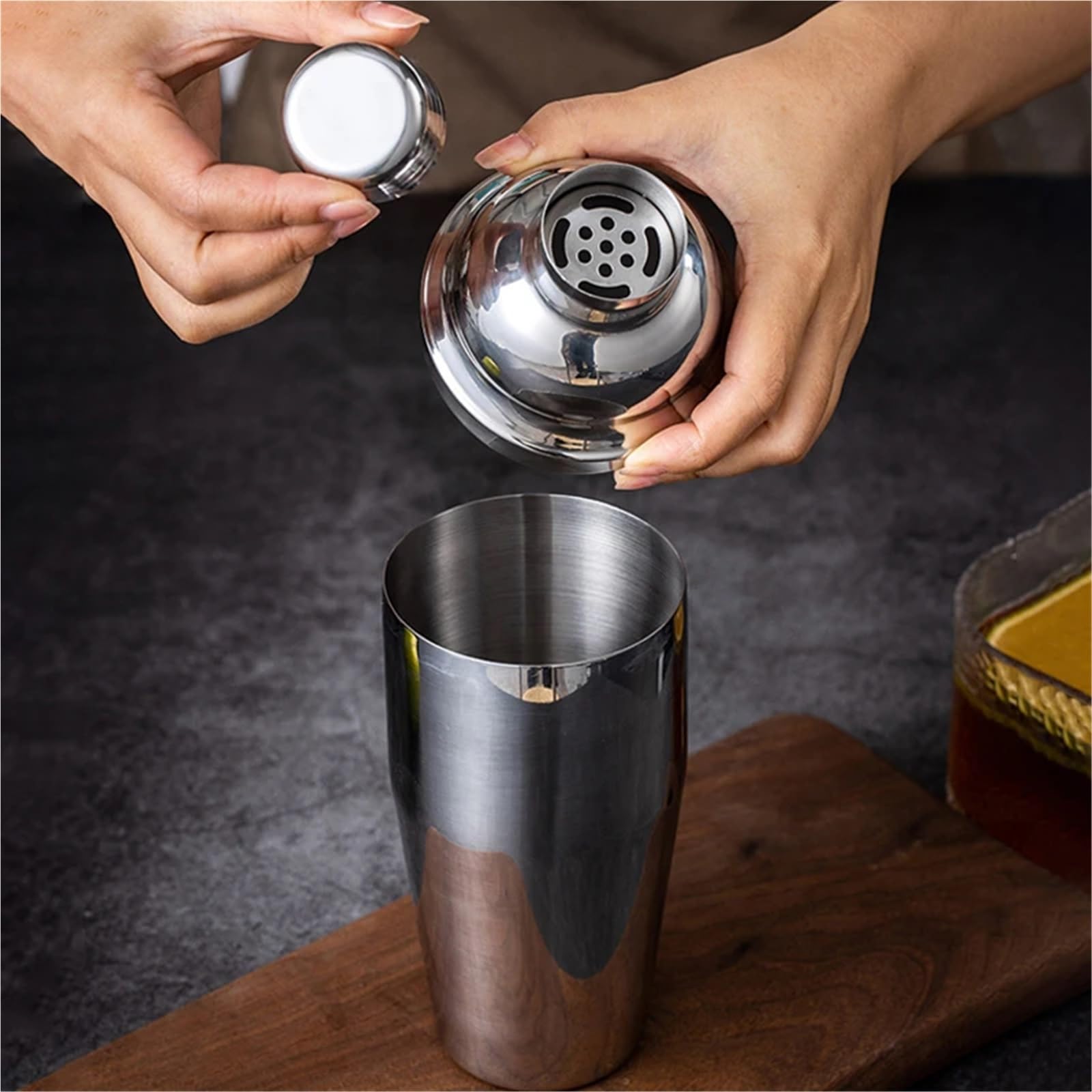 Cocktail-Shaker, Cocktail-Maker-Set, Edelstahl-Cocktail-Shaker, 3-stufiger Cocktail-Shaker, Wein, Martini for Barkeeper, Getränke, Party, Bar-Werkzeuge, Cocktail-Set(700ml)