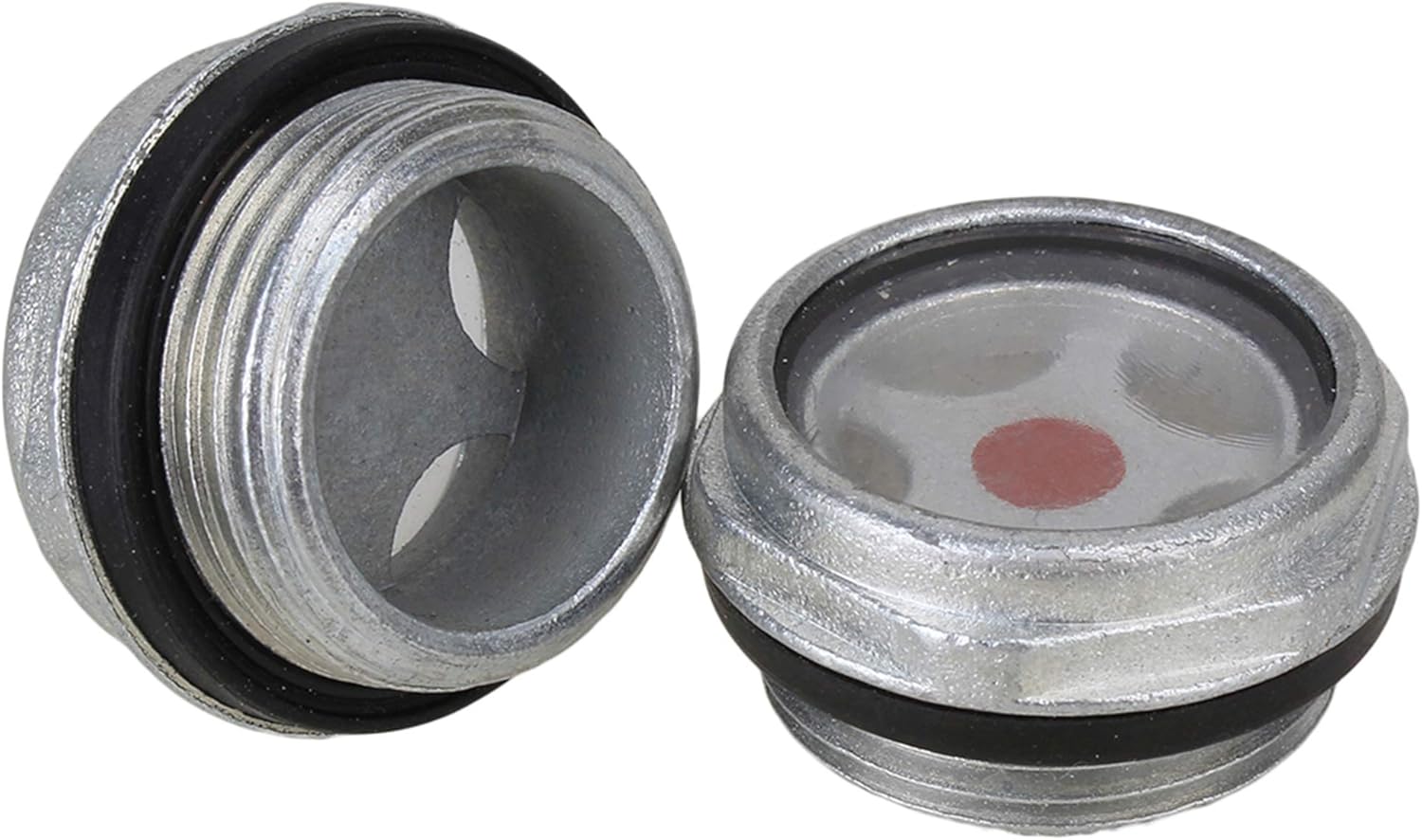 CNBTR 1.26 x 1.02 x 0.67 inch (Dia x D1 x H) Air Compressor Metal Oil Sight Glass Threaded G3/4 Silver Pack of 2