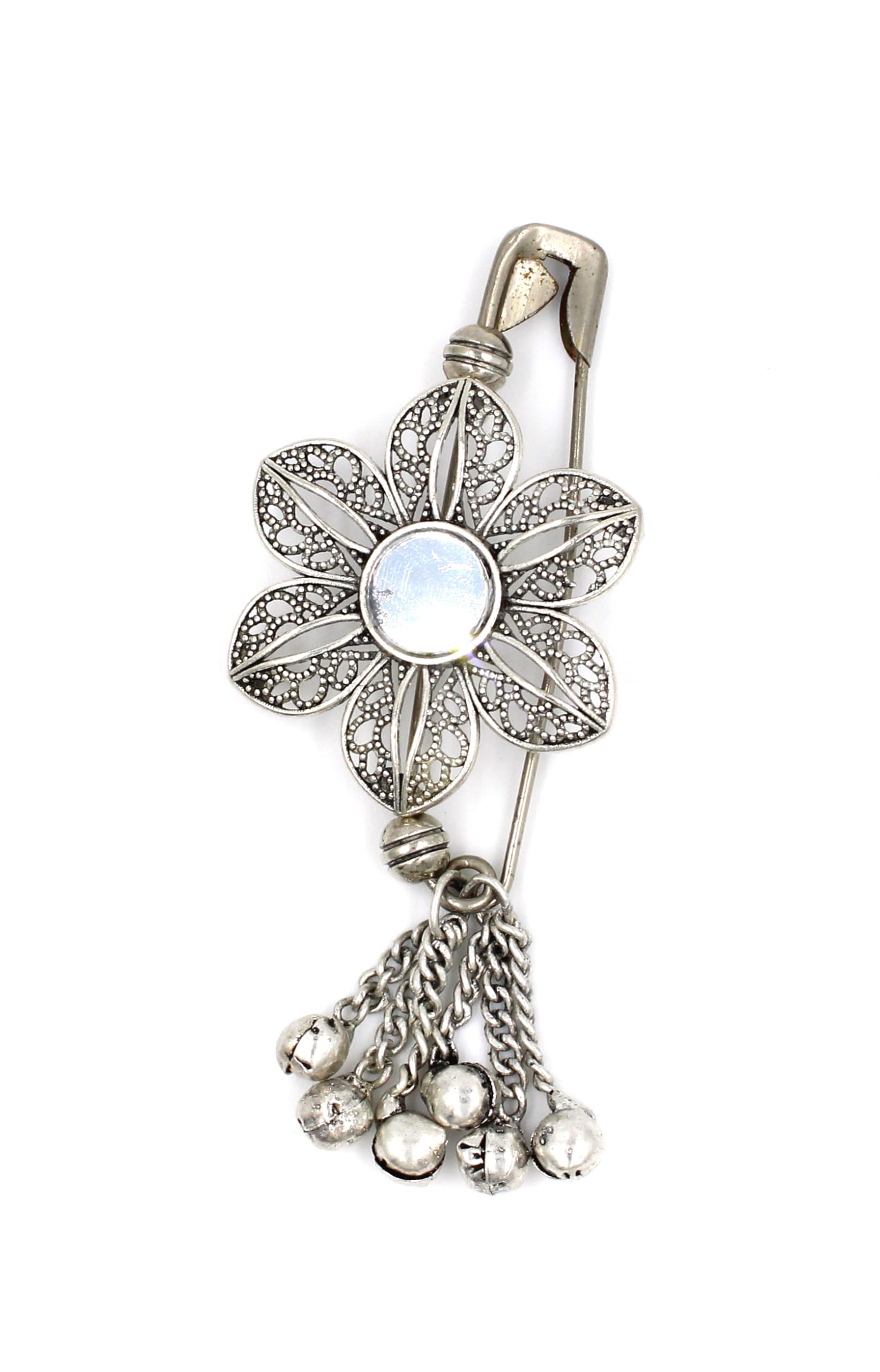 Silver Plated Saree Pin Oxidised Safety pin Fancy Women Dupatta Hijab Chunri Safety Pin s11-image-47