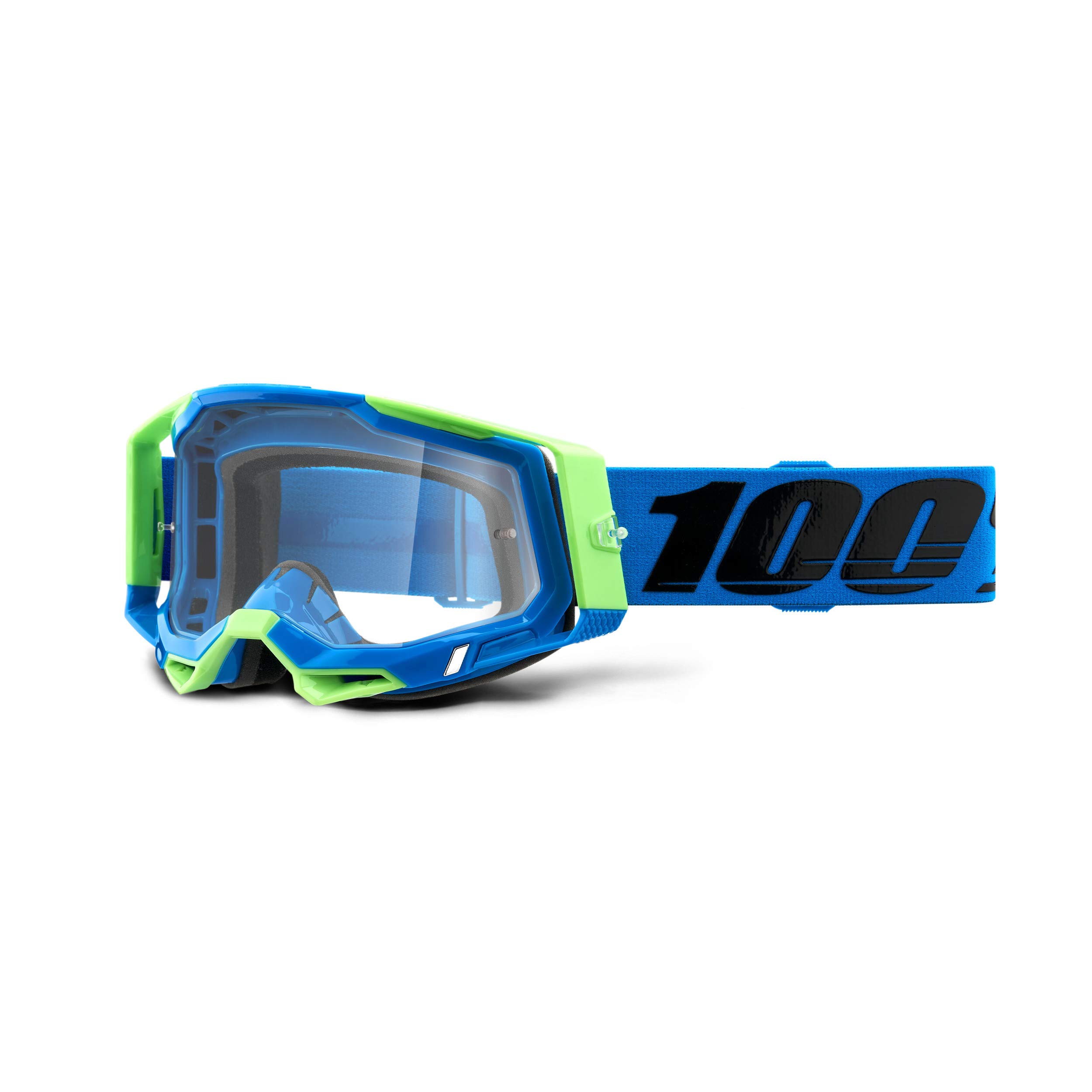 100% Racecraft 2 Mountain Bike & Motocross Goggles - MX and MTB Racing Protective Eyewear (FREMONT - Clear Lens)