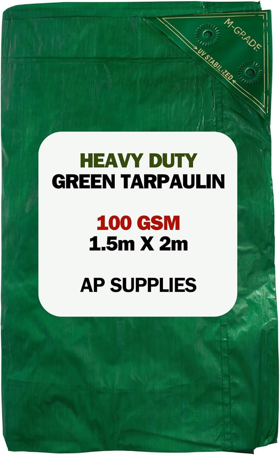 B&Q -  M-Grade Lldpe Green Tarpaulin 1.5M X 2M