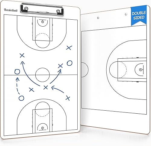 Miniatura 9 de Scribbledo Portapapeles de baloncesto de borrado en seco para entrenadores, pizarra blanca de 15 x 9 pulgadas, equipo de tabla de entrenamiento de