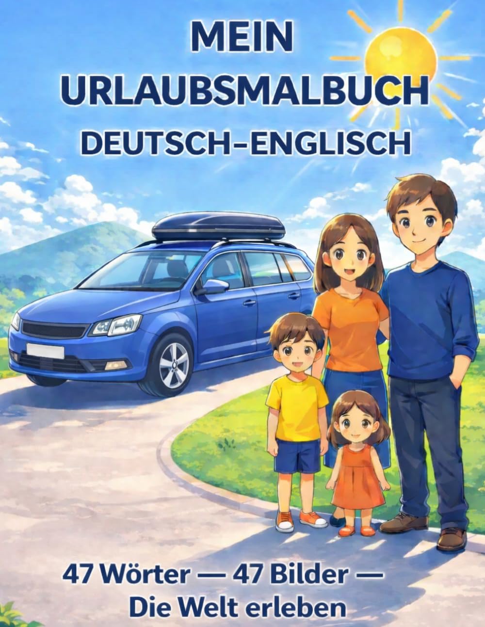 Mein Urlaubsmalbuch Deutsch-Englisch: 47Wörter- 47 Bilder - Die Welt erleben (Meine ersten Wörter – Bilinguale Malbuchreihe)