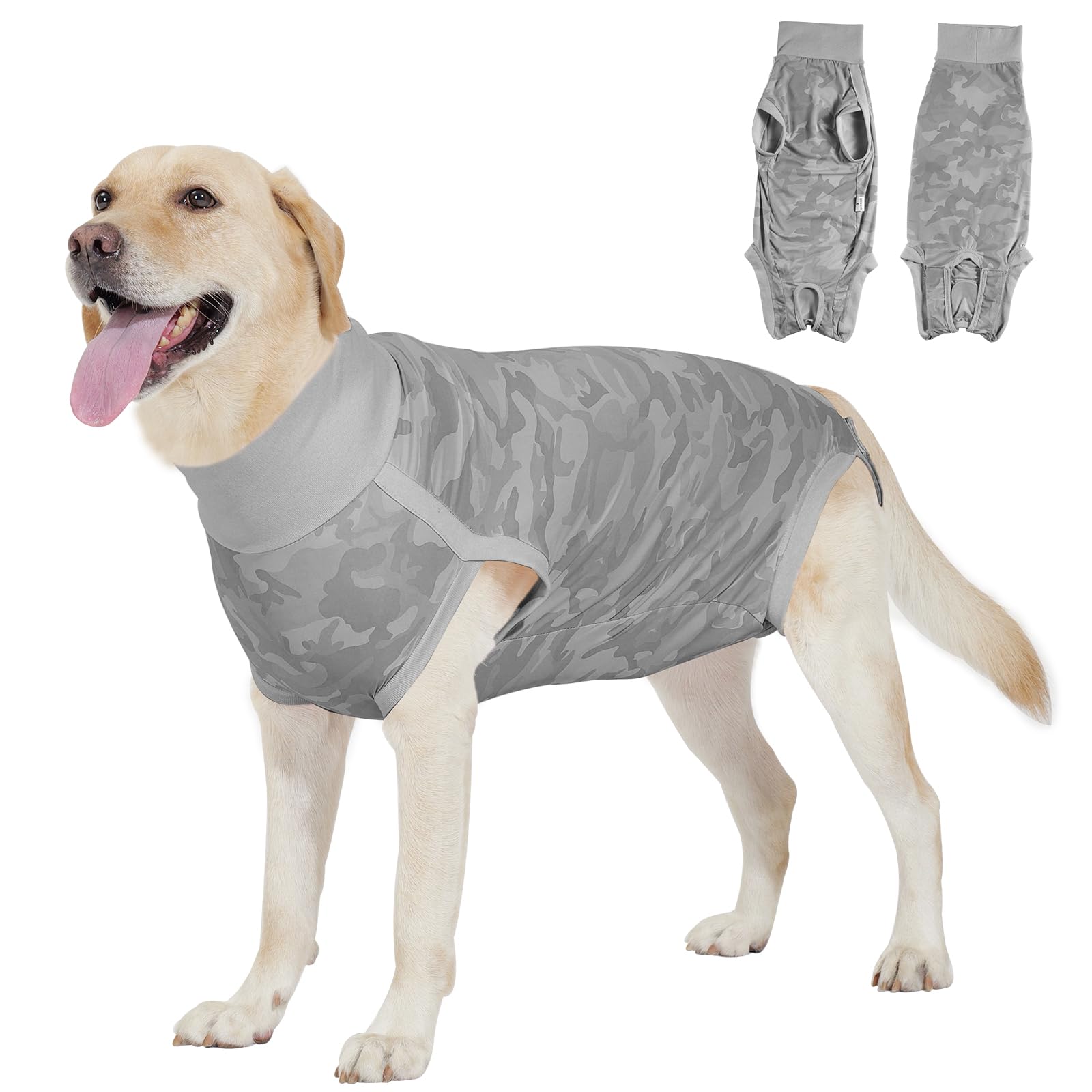 pangdi Recovery Suit for Dogs, Dog Surgery Suit Male Neuter Female Spay, Dog Onesie for Surgery Small and Large Dog Surgical Suit, Grey, XXL