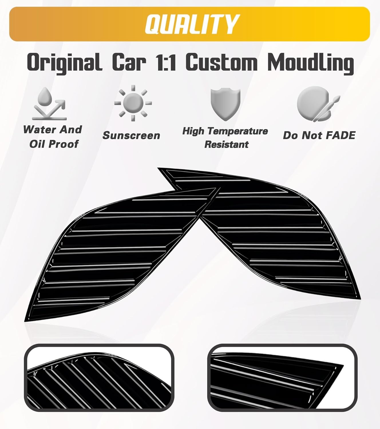 Front Bumper Fog Light Cover Compatible with Toyota Camry SE XSE 2018 2019 2020 ABS Glossy Black Fog Lamp Covers 81481-06180 - Image 3