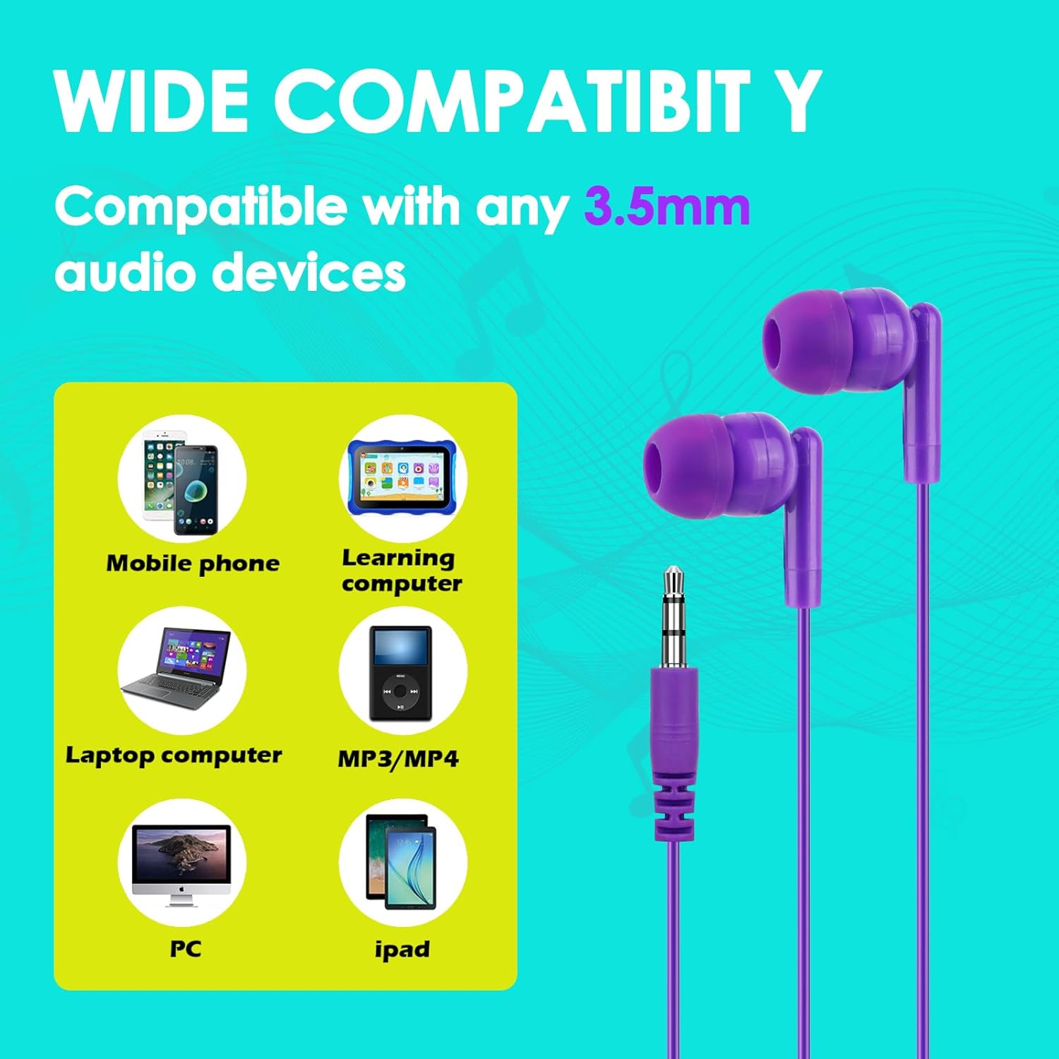 Earbud Bulk Kids Headphone for Classroom School 200 Pack,Wholesale Classroom Students Wired Earphones with 3.5 mm Jack for Computers Chromebook Laptop PC (Mixed Colors)
