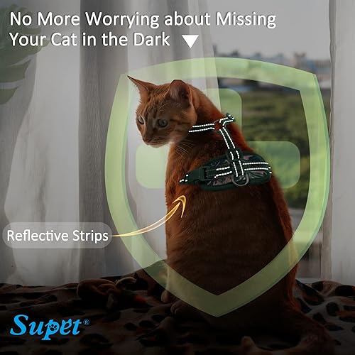 Miniatura 6 de Supet Arnés y correa para gatos a prueba de escape para caminar, chaleco ajustable para gatos y correa para perros grandes y pequeños