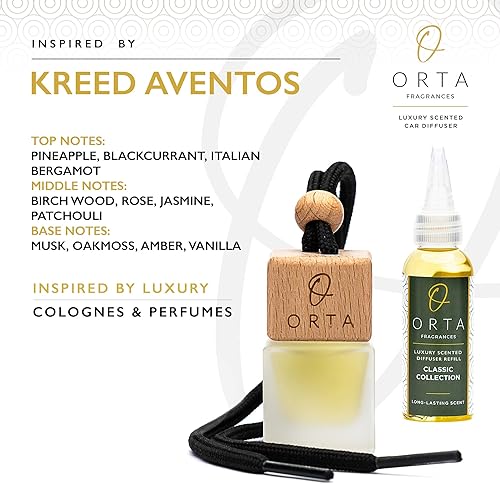 Miniatura 4 de No1 Kreed Aventus Inspired - Juego de ambientadores de coche  Clip de ventilación y repuesto incluido  Aromas difusores de coche de larga duración