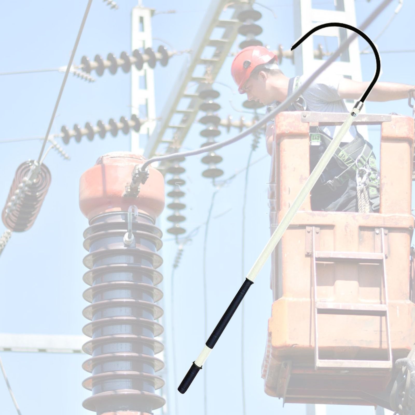 Varilla de aislamiento de epoxi para prevención de descargas en salvamento de electricistas