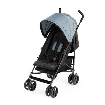 Bright Starts Ford Bronco HighGear Stroller, Lightweight Foldable Stroller with Sport Details, Large Storage Basket, Anti-Shock & Lockable Wheels, Unisex Area 51 Blue/Green