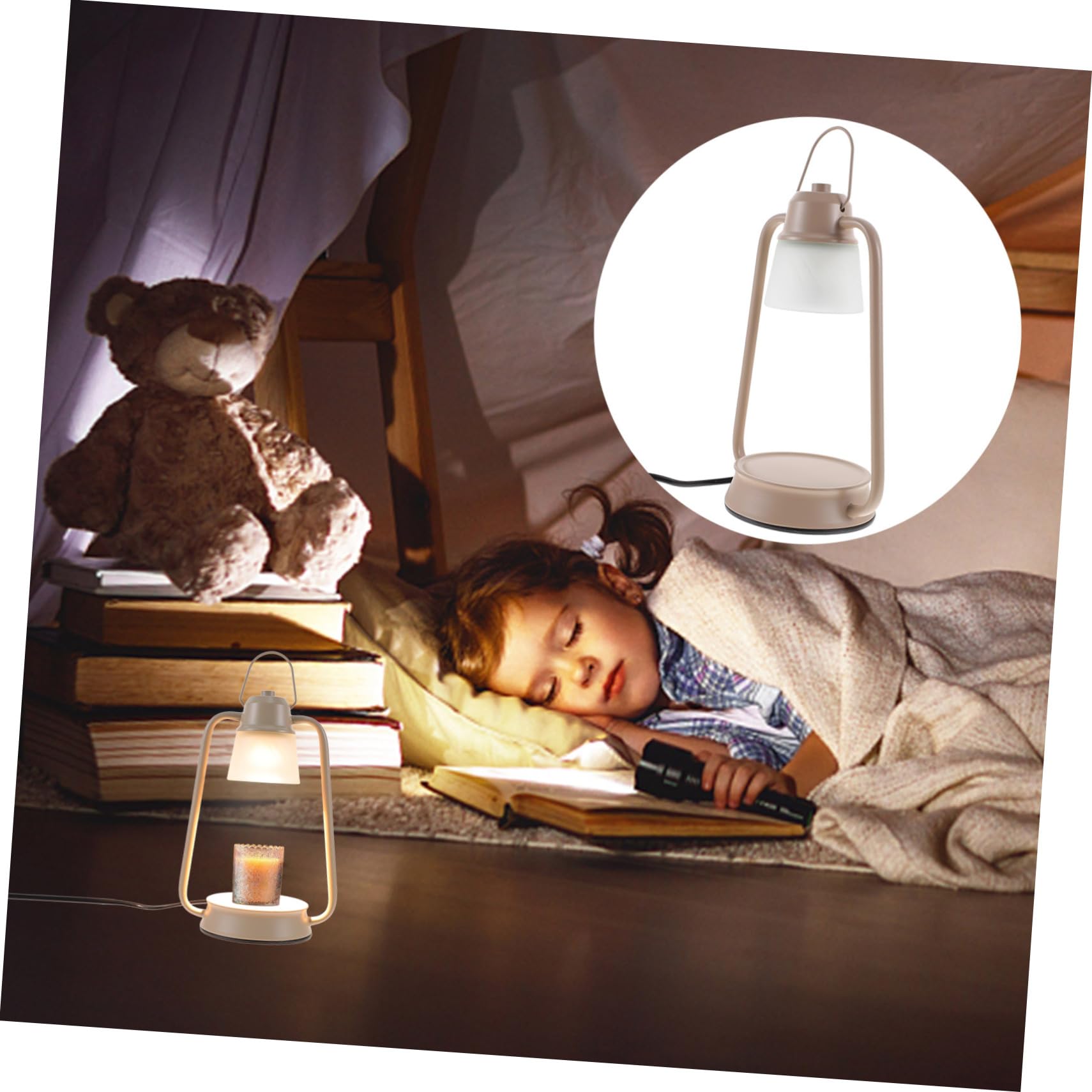 GRIRIW 1 Set Candle Warmer Lamp with Brightness Portable Wax Melt Warmer for Scented Jar Candles Elegant Design for Bedroom Living Room and Study US Plug