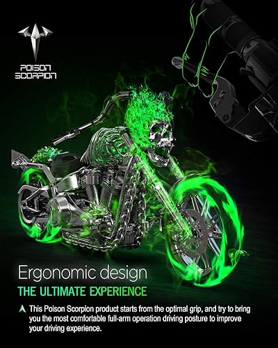 Miniatura 4 de POISON SCORPION Palancas de embrague de freno de motocicleta negras rueda ajustable H1-521 compatible con Dyna Softail Sportster Touring Family