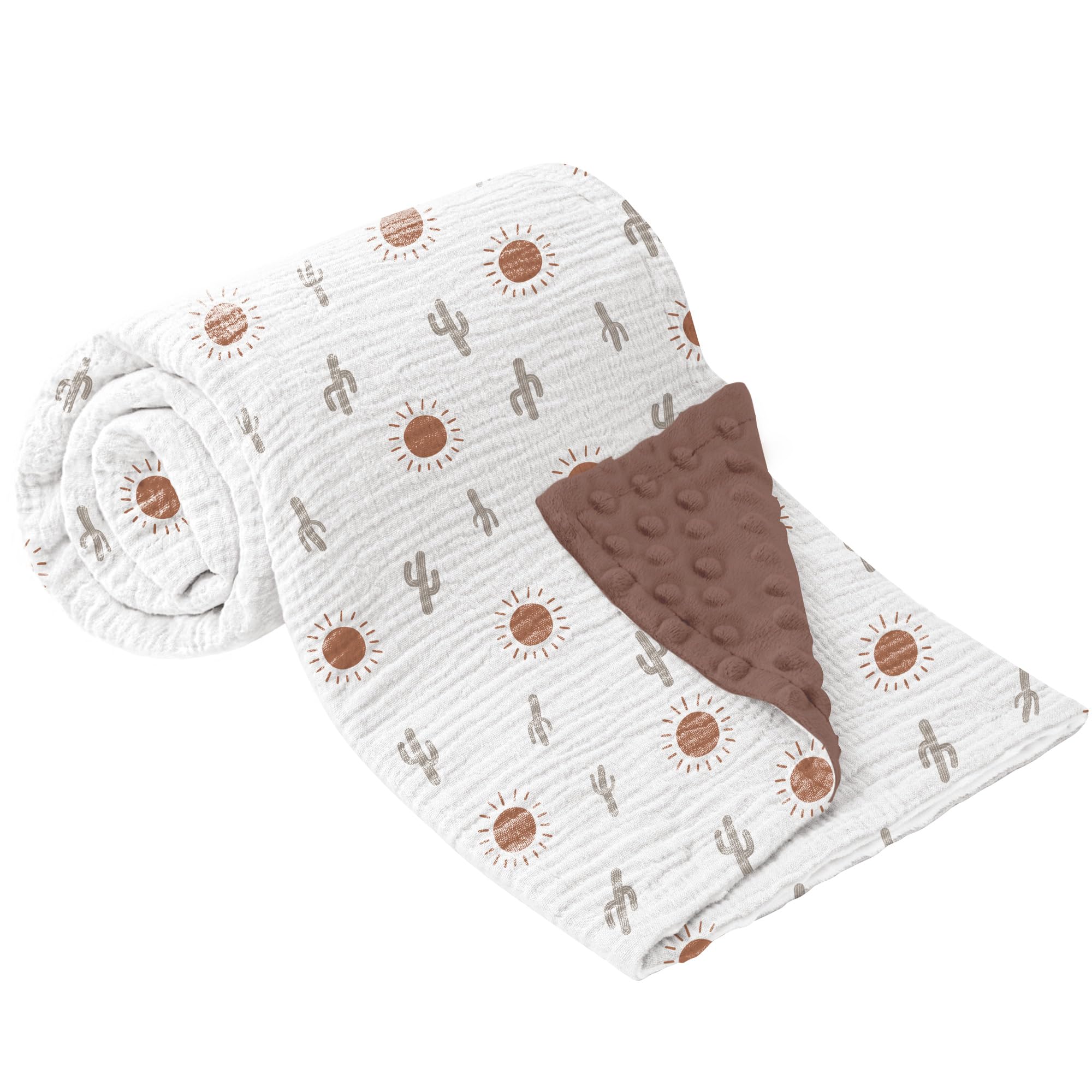 Bearmoss Babydecke Baumwolle Baby Decken Neugeborenen,Weiche Krabbeldecke für Kinder,Musselin Schlafdecken für Kleinkinder Mädchen Junge 70x100cm (Palmsonne)