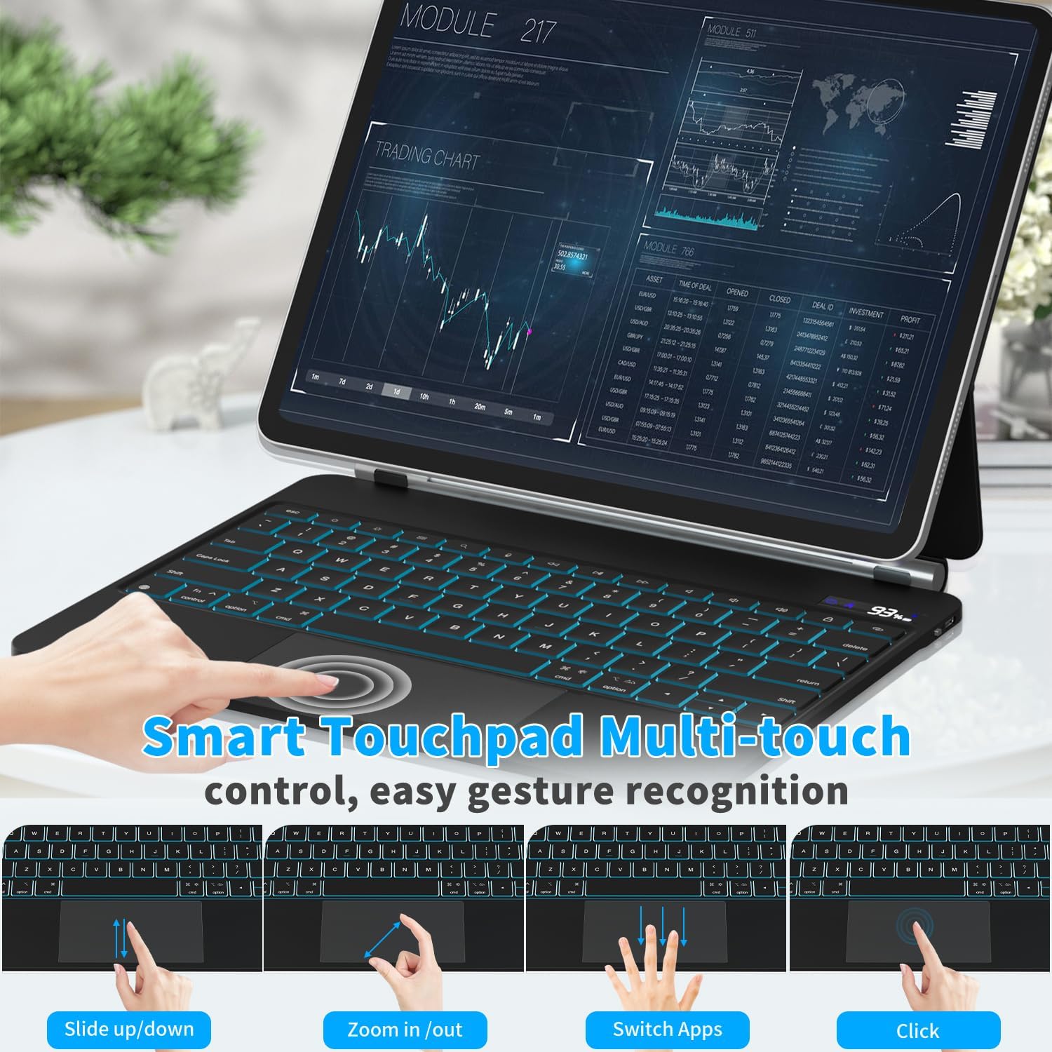 Keyboard Case for iPad Air 13 inch (M3 2025 / M2 2024) and iPad Pro 12.9 inch 6th/5th/4th/3rd Gen, Magic Keyboard iPad Pro 12.9 - Floating Cantilever Stand, Multi-Touch Trackpad, Backlight