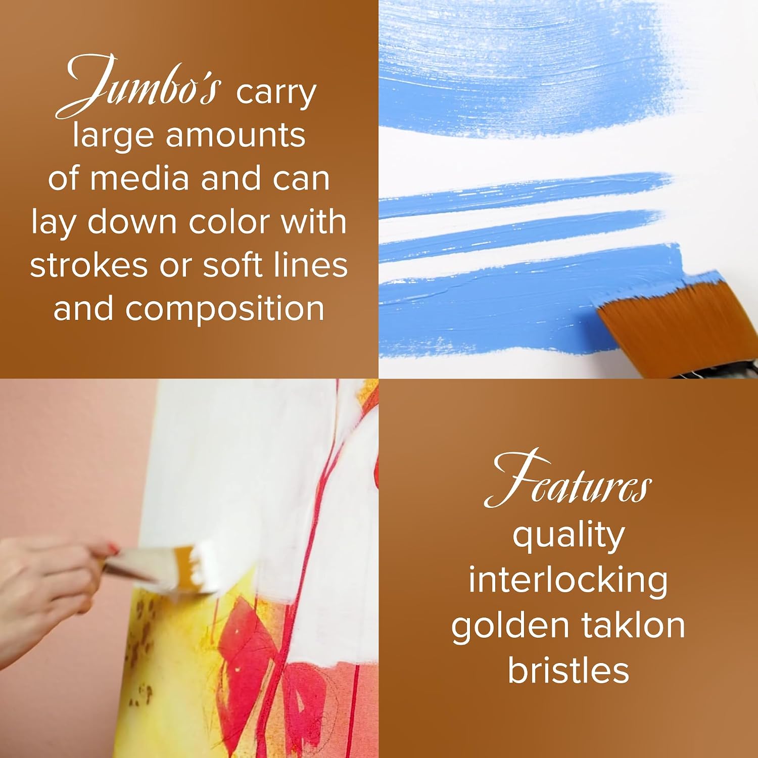 Silver Brush Silver Jumbo Golden Taklon Brush Round Series 8201 Size 40