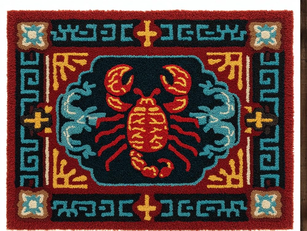 FWRTYCB Yarn Rug Hooking Kits Scorpion 20X15Inch Carpet Making Kit