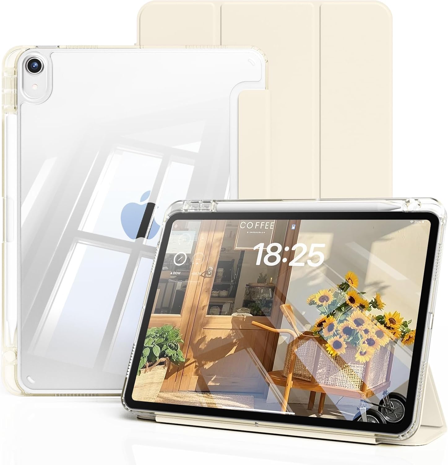 Clear Case for iPad A16 11th Gen 11"/10th Gen 10.9",Cream White