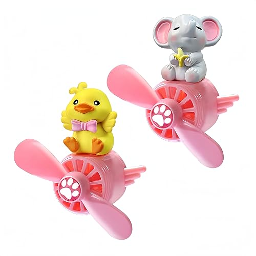 Ambientador de coche piloto de pato amarillo, elefante, para ventilación, perfume, aromaterapia, accesorios de decoración de automóvil, 2 unidades