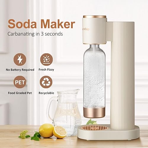 Miniatura 2 de GreatWhip Máquina para hacer agua con gas para el hogar con botella de carbonatación BPA de 1 litro compatible con cualquier carbonatador de