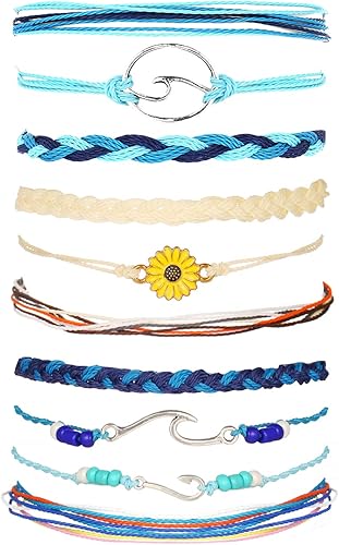 Long tiantian Beach Bracelets Set Boho Bracelets for Women String Bracelets Summer Beach Accessories for Vacation