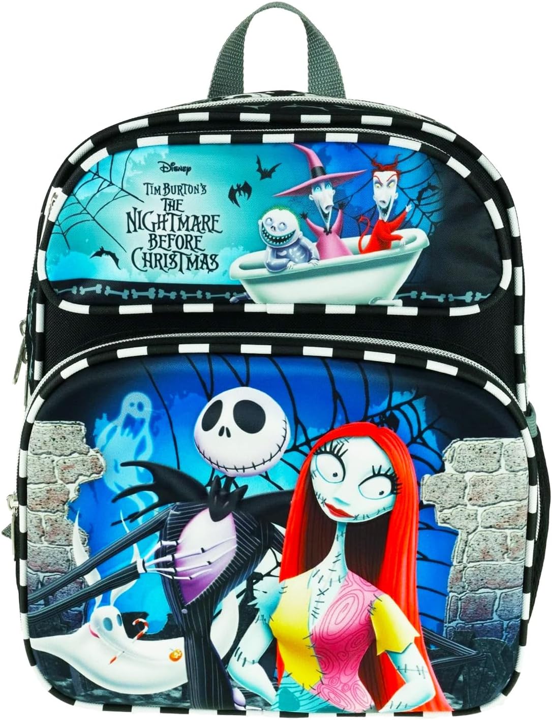 Nightmare Before Christmas Backpack Set - Bundle of 16” Jack Skellington Bag, Bottle, Stickers, More | "NBC" School Supplies for Kids, Boys, Girls