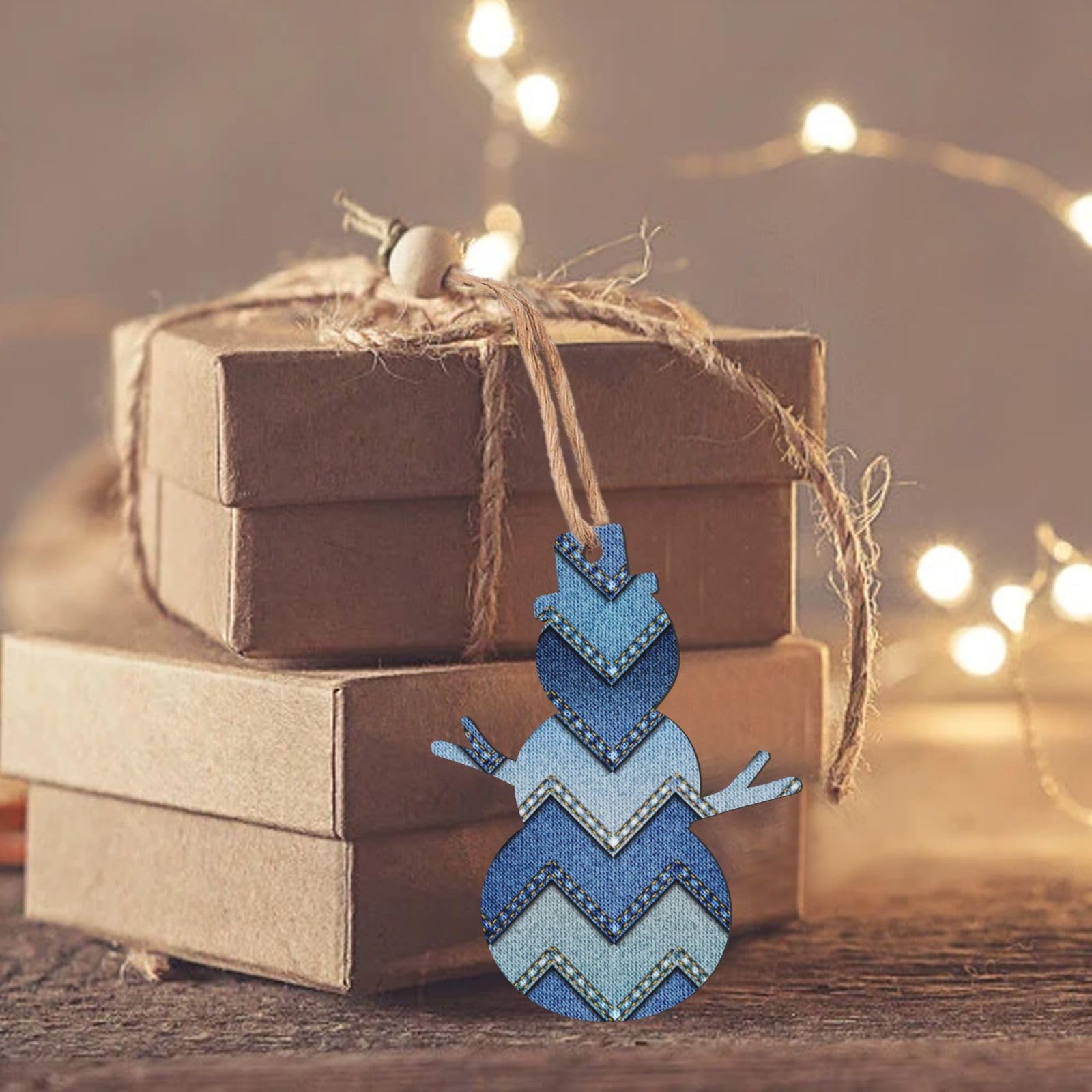 Amazon.co.jp: グラデーションブルーデニムプリント木製クリスマス