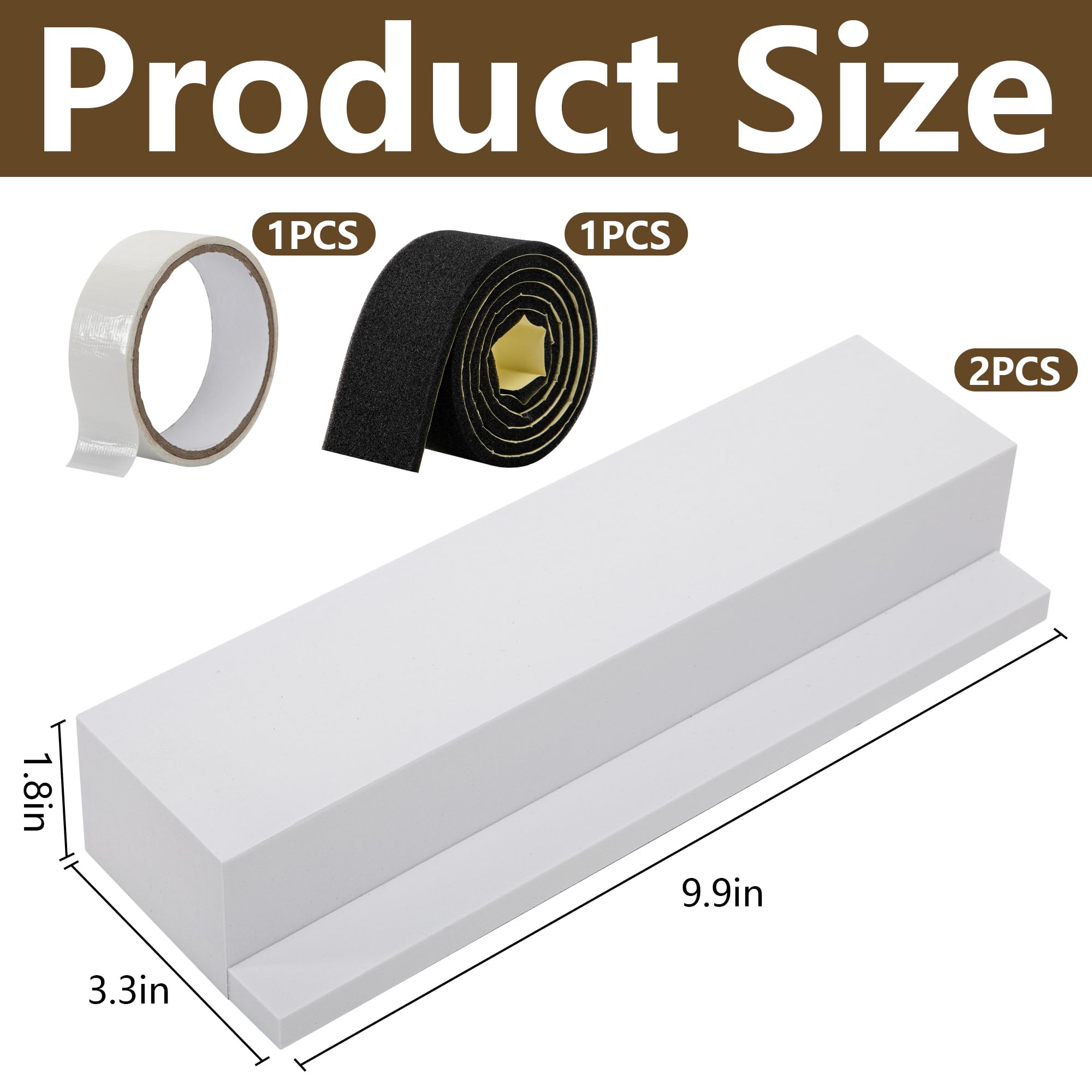 Photo 1 of moonoom 2 Pack Air Conditioner Foam Block, Window AC Side Foam Block Kit with Foam Strip and Tape, Insulated Foam Panel for U-Shaped AC Units Prevent Air Leakage Summer Winter (White)