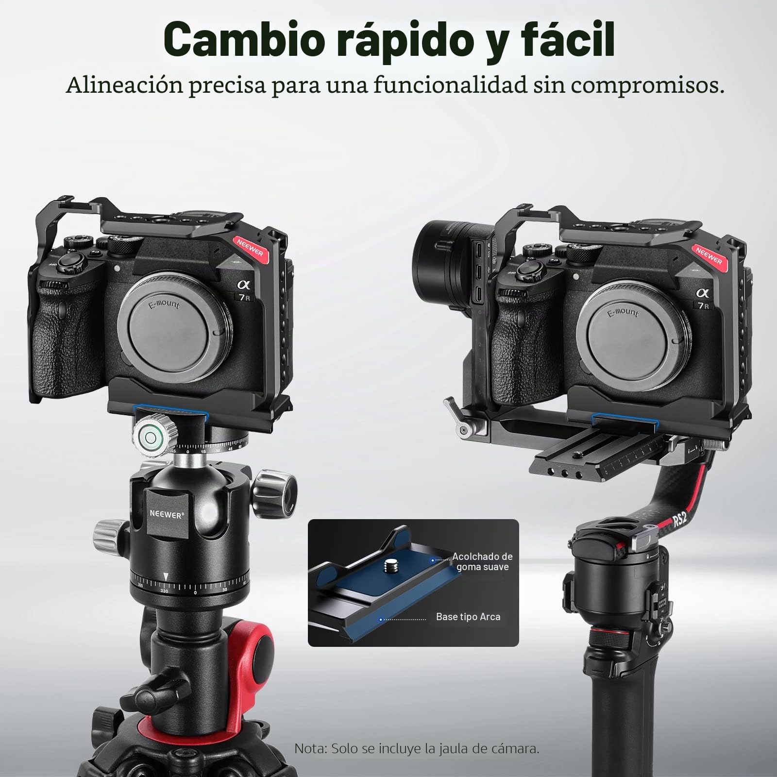 NEEWER Jaula A7 IV para cámara Completa Compatible con Sony Alpha 7R IV/a7 IV/a7S III/a1, aleación de Aluminio con Acceso/Arca Type QR Base Cambio rápido, Compatible con estabilizadores dji RS, CA004