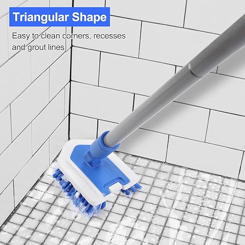 Miniatura 2 de Lalafancy Cepillo de limpieza para cabezal de bañera y azulejos, cepillo de cerdas rígidas, repuesto para baño, bañera, ducha, limpieza, ajuste