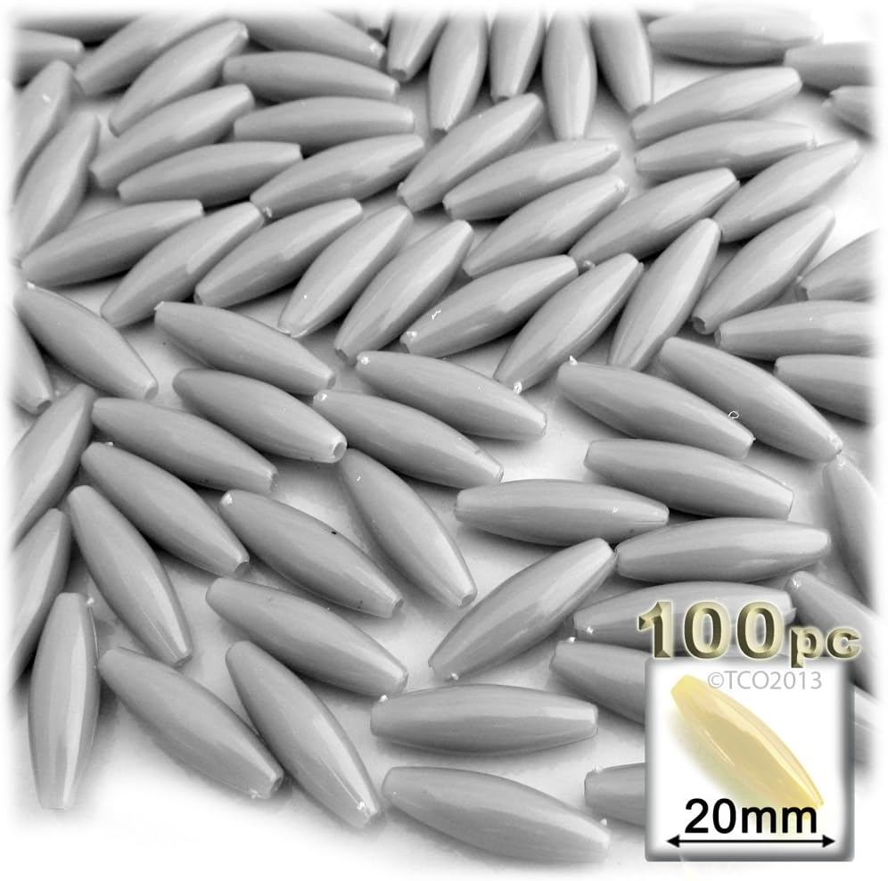 The Crafts Outlet 100-Piece Plastic Opaque Spaghetti Beads, 20mm, White Aurora Borealis image 2