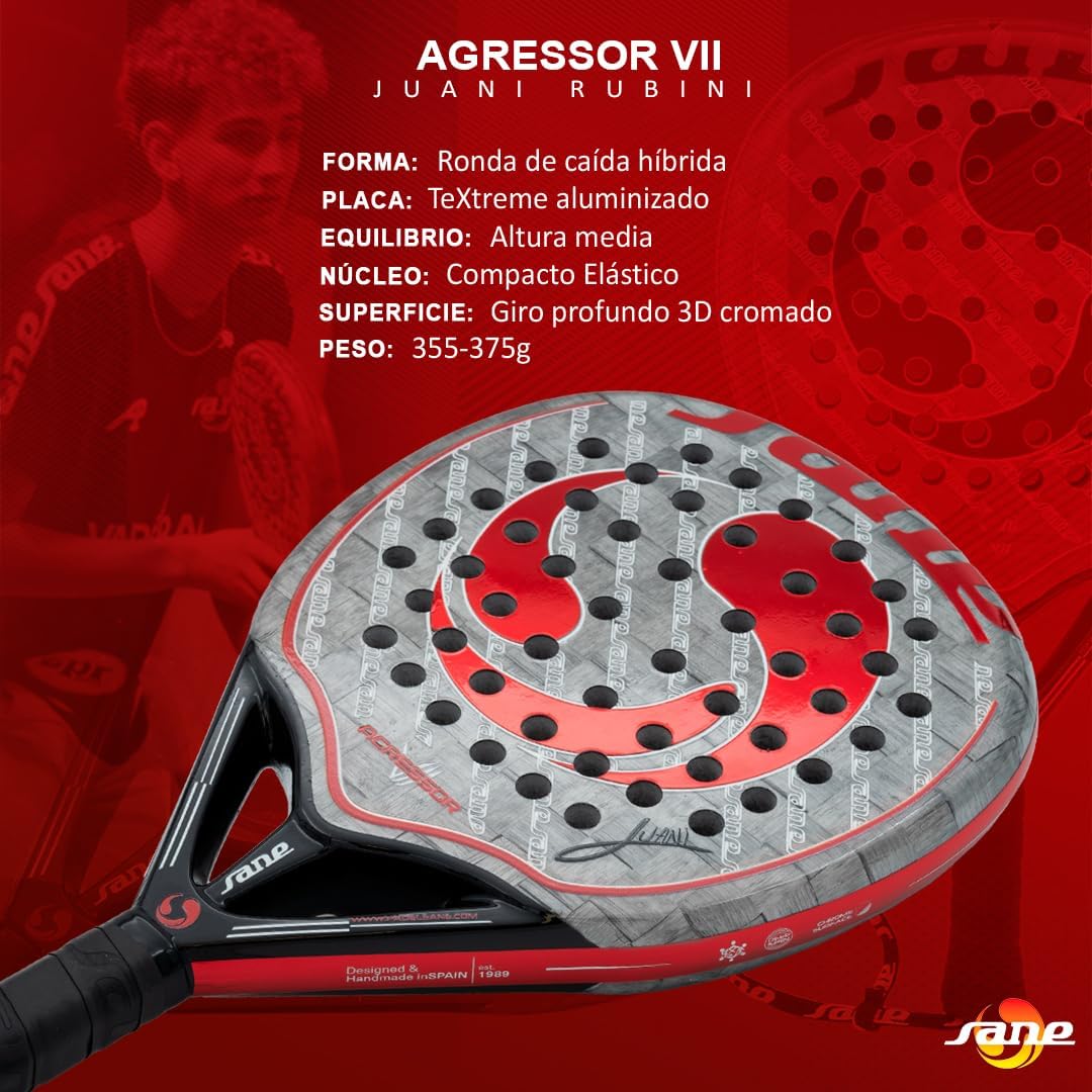 Sane AGRESSOR VII Juani Rubini - Padel racket