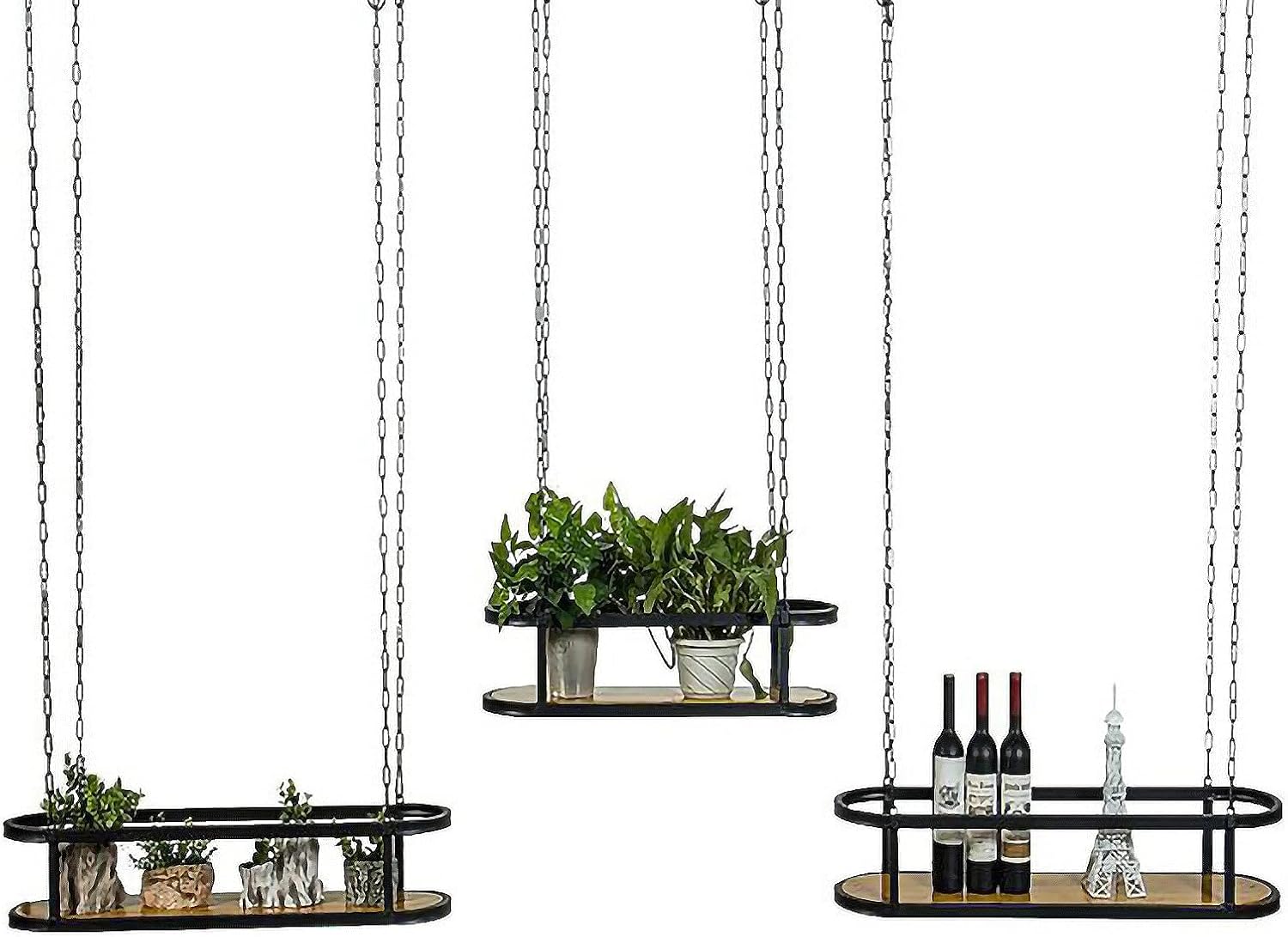 ZXFDM Hanging Ceiling Shelf Flower Pot Rack Storage,Ceiling