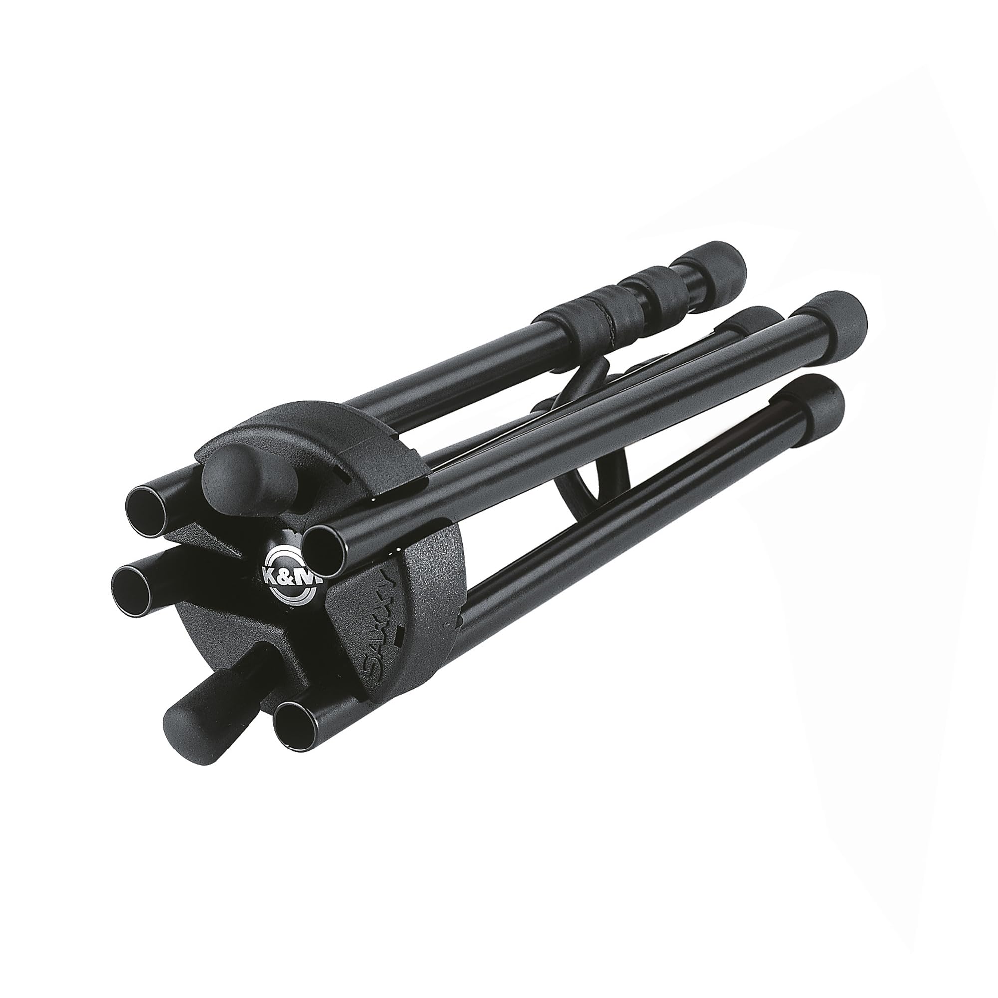 K&M 14340 Pied de saxophone Saxxy Noir Aluminium - taille compacte XXS - hauteur 30 cm - transport possible dans le baffle