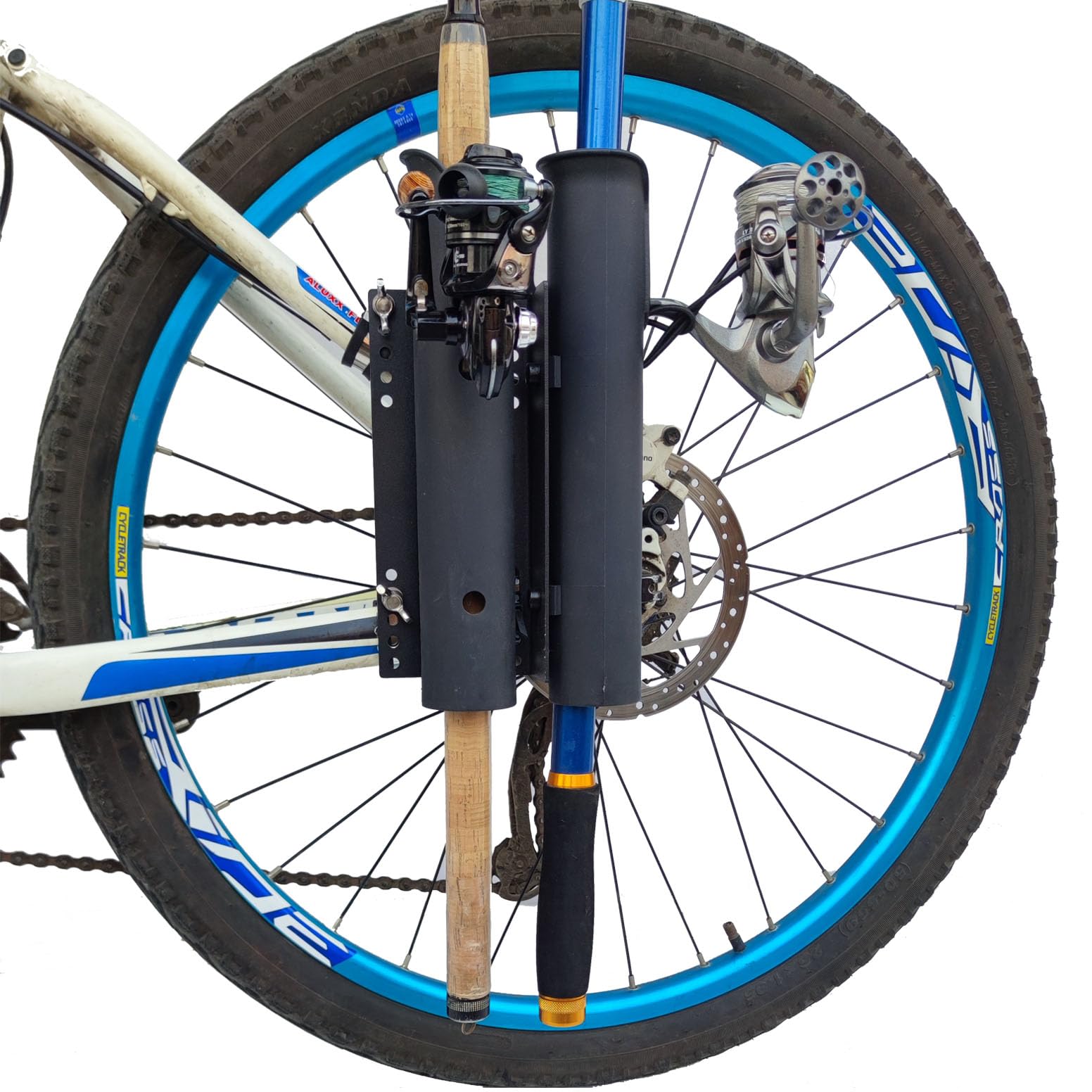 Bike Fishing Rod Holder,Secures Fishing Pole to Bicycle,Bike Fishing Rod Rack and Carrier