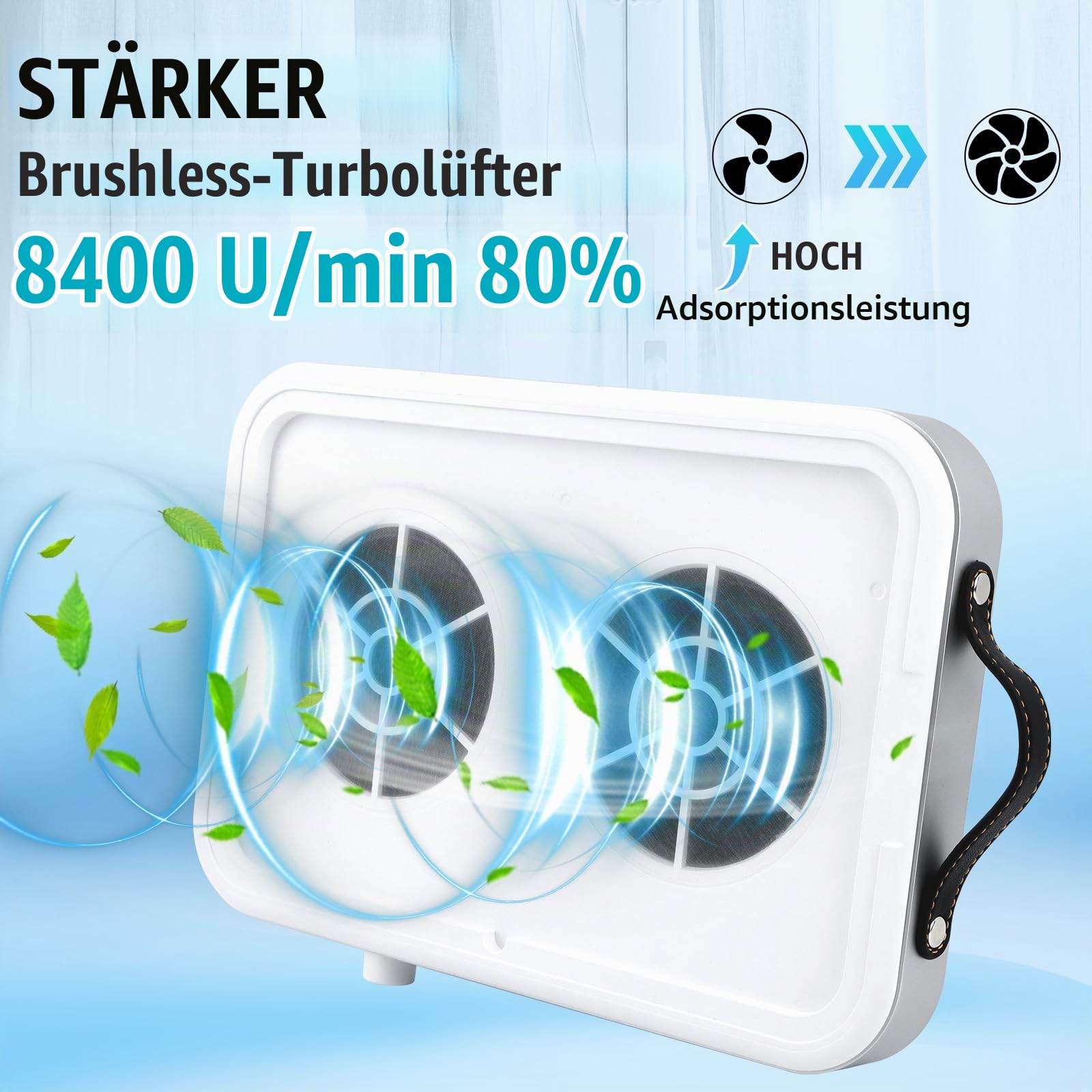 EBANKU Professioneller Nagelstaubsauger, Tragbarer 1600 PA Staubsauger, | 10 Geschwindigkeiten, Einweg-Filter (30 Stück), Leichter Nagelstaubsauger für Nagelstudio, Salon, Nageldesign & Maniküre